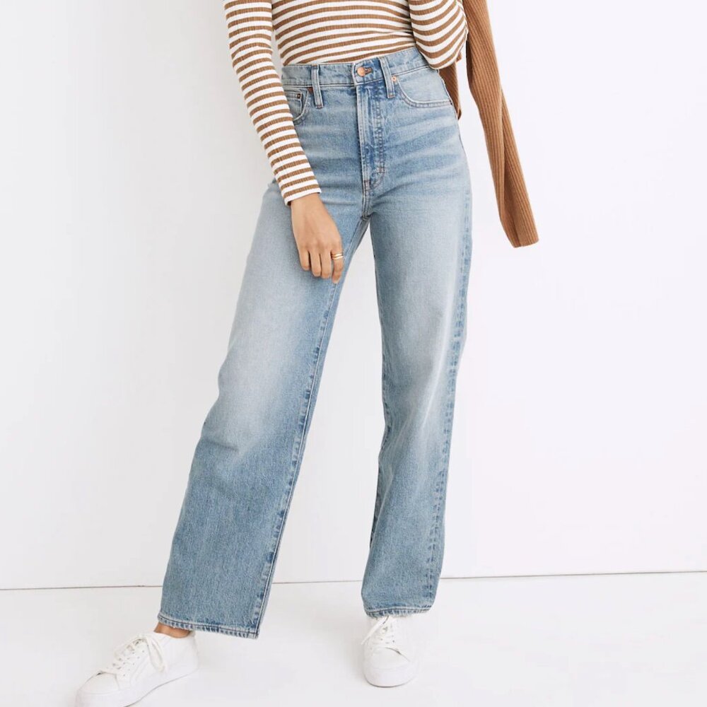 Madewell Perfect Vintage Wide-Leg Full-Length Jean Size 24, in Elmont Light Wash
